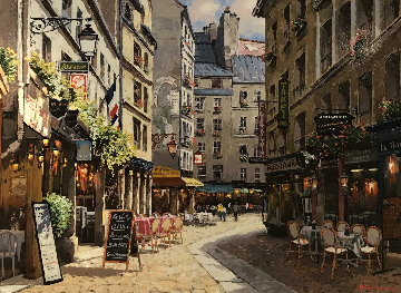 Parisian Cafe 2001 Embellished Limited Edition Print - Sam Park Parisian Cafe 2001 Embellished Limited Edition Print - Sam Park