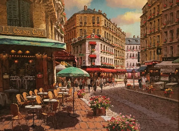 Le Grand Cafe 2010 Embellished Limited Edition Print - Sam Park Le Grand Cafe 2010 Embellished Limited Edition Print - Sam Park