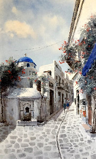Untitled Cityscape 1988 36x24 Original Painting - Sam Park Untitled Cityscape 1988 36x24 Original Painting - Sam Park
