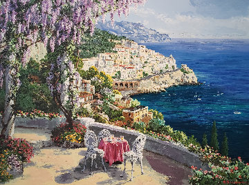 Amalfi Patio 2000 Embellished Limited Edition Print - Sam Park Amalfi Patio 2000 Embellished Limited Edition Print - Sam Park