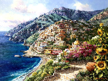 Positano 46x58 Original Painting - Sam Park Positano 46x58 Original Painting - Sam Park