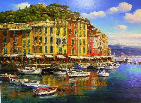 Portifino Reflections, And Spring Time in Venice, Set of 2 Giclees Limited Edition Print - Sam Park