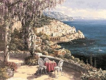 Amalfi Patio Super Huge Limited Edition Print - Sam Park Amalfi Patio Super Huge Limited Edition Print - Sam Park