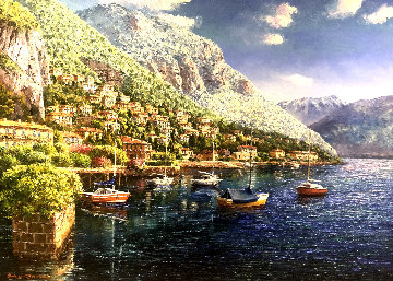 Lake Menaggio 2009 30x40 Original Painting - Sam Park Lake Menaggio 2009 30x40 Original Painting - Sam Park