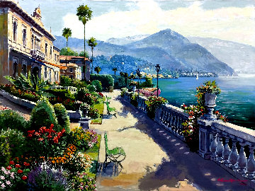 Lake Como Promenade Embellished AP 2000 Limited Edition Print - Sam Park Lake Como Promenade Embellished AP 2000 Limited Edition Print - Sam Park