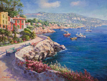 Aiguablava Fornells, Spain 1990 36x48 Huge Original Painting - Sam Park Aiguablava Fornells, Spain 1990 36x48 Huge Original Painting - Sam Park