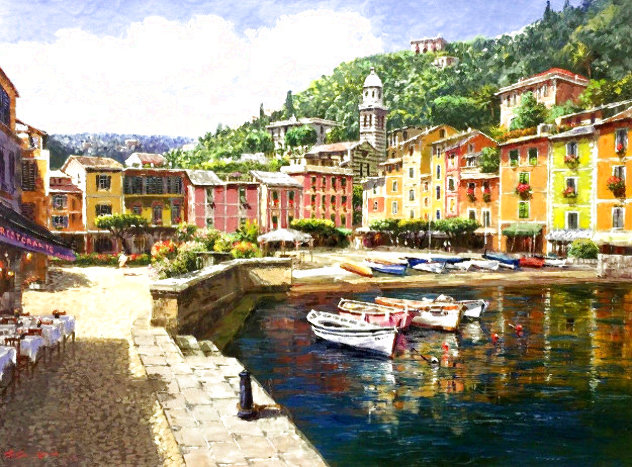 Harbor At Portofino 2002 - Italy Limited Edition Print by Sam Park