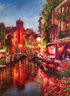 Annecy Night AP Embellished Limited Edition Print - Sam Park Annecy Night AP Embellished Limited Edition Print - Sam Park