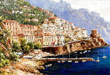 Amalfi 2000 20x24 Original Painting - Sam Park Amalfi 2000 20x24 Original Painting - Sam Park