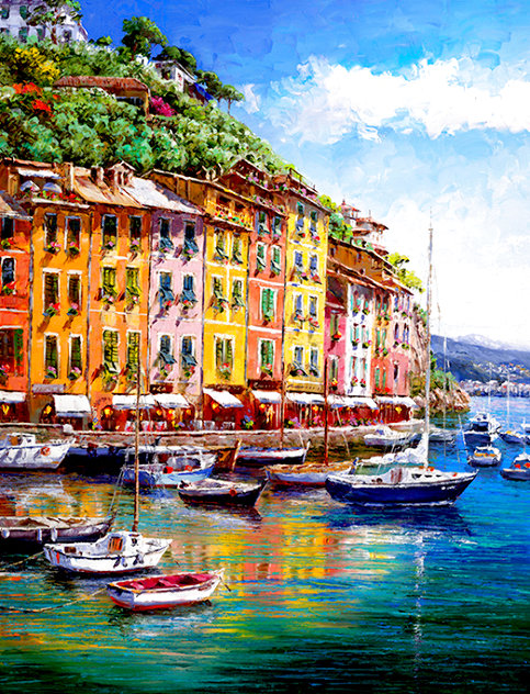 Portofino Vista Embellished - Italy Limited Edition Print by Sam Park