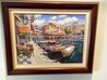 Cafe in Cassis - Framed Embellished Giclee on Canvas - France Limited Edition Print by Sam Park - 1 Cafe in Cassis - Framed Embellished Giclee on Canvas - France Limited Edition Print by Sam Park - 1
