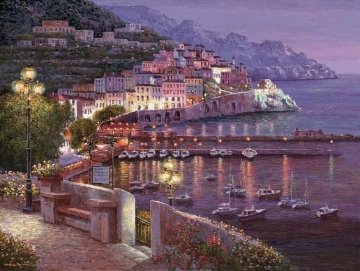 Amalfi Twilight 2014 Embellished Limited Edition Print - Sam Park Amalfi Twilight 2014 Embellished Limited Edition Print - Sam Park