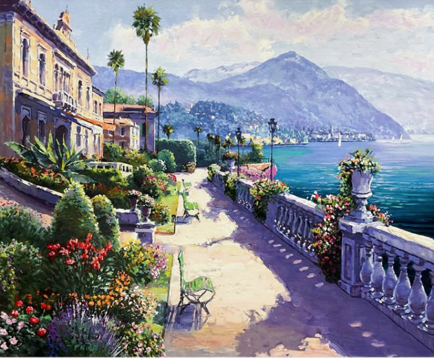 Lake Como Promenade 2000 Embellished - Italy - Huge Limited Edition Print by Sam Park