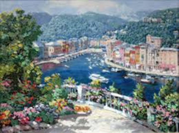 Bellagio, Varenna, Portofino, And Venezia (Treasures of Italy Suite of 4) AP 2000 Limited Edition Print - Sam Park