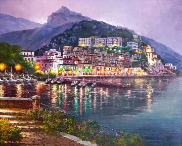 Cetera Night Italy 34x28 Original Painting - Sam Park