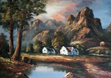 Mountain 1980 28x39 Original Painting - Lawton Silas Parker Mountain 1980 28x39 Original Painting - Lawton Silas Parker