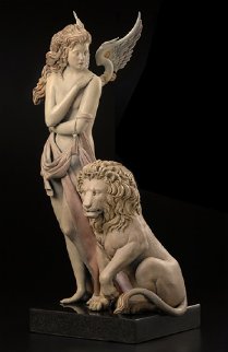 Last Lion 1/3 Life Size Sculpture 2012 28 in Sculpture - Michael Parkes