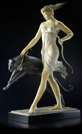 Goddess of the Hunt Bronze Sculpture 20 in Sculpture - Michael Parkes