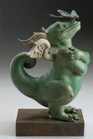 Dragon Dragon Bronze Sculpture 2019 7 in Sculpture - Michael Parkes