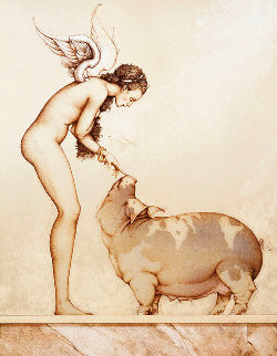 Angel's Touch 1990 Limited Edition Print - Michael Parkes Angel's Touch 1990 Limited Edition Print - Michael Parkes