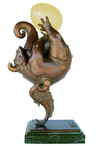 Beginning Bronze Sculpture 2004  - Huge - 23 in Sculpture - Michael Parkes