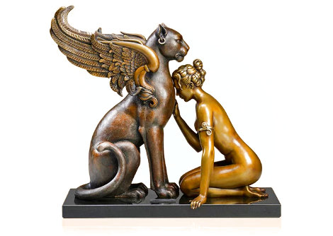 Meditation EA Bronze Sculpture 2015 20 in Sculpture - Michael Parkes