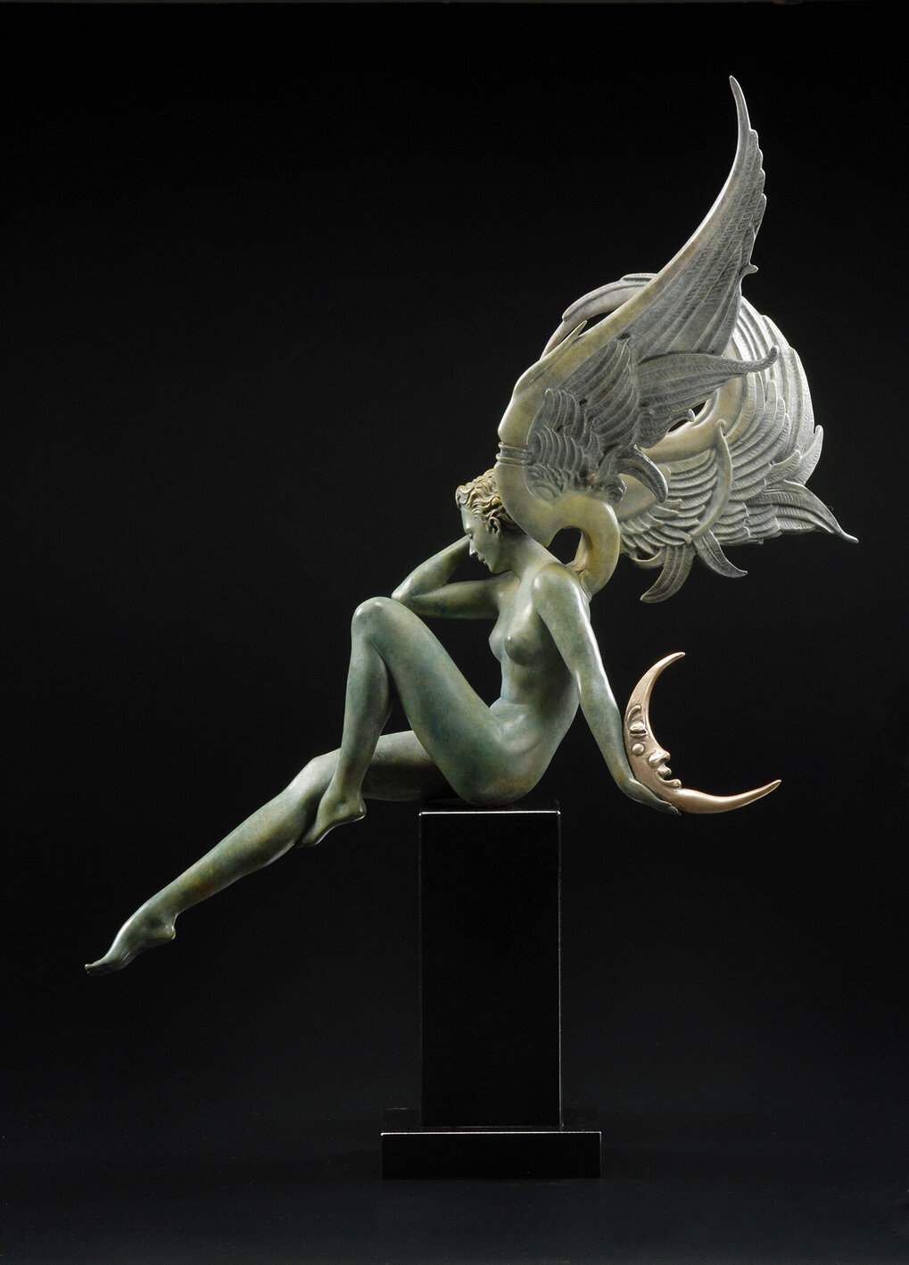 Moonstruck Bronze Sculpture 2018 74 in - Huge Life Size by Michael Parkes