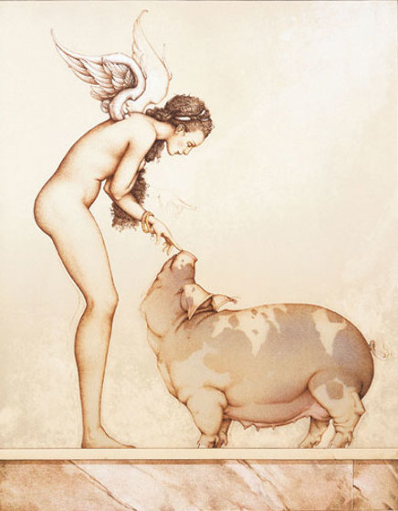 An Angel's Touch Limited Edition Print by Michael Parkes An Angel's Touch Limited Edition Print by Michael Parkes