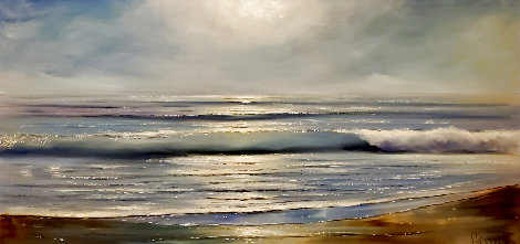 Ocean 1963 40x28 - Early - Huge Original Painting - Violet Parkhurst