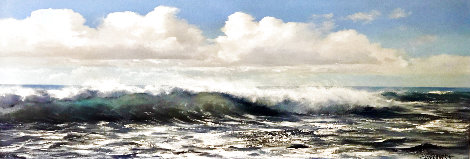 Open Ocean 1972 32x56 Huge Original Painting - Violet Parkhurst