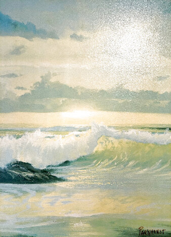 Golden Surf 1997 29x23 - California Original Painting - Violet Parkhurst