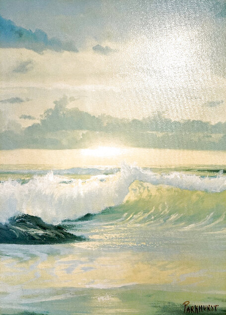 Golden Surf 1997 29x23 - California Original Painting by Violet Parkhurst