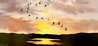 Canadian Geese 1977 21x36 Oil on Canvas Original Painting by Violet Parkhurst - 0