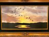 Canadian Geese 1977 21x36 Oil on Canvas Original Painting by Violet Parkhurst - 1