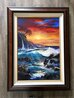 After the Storm Always a Rainbow 35x47 Oil on Canvas - Huge - Signed Twice Original Painting by Violet Parkhurst - 1