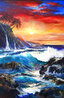 After the Storm Always a Rainbow 35x47 Oil on Canvas - Huge - Signed Twice Original Painting by Violet Parkhurst - 0
