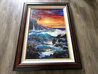 After the Storm Always a Rainbow 35x47 Oil on Canvas - Huge - Signed Twice Original Painting by Violet Parkhurst - 2