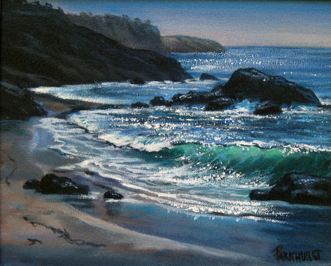 Blue Pacific 1990 8x10 Original Painting - Violet Parkhurst