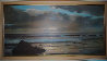 Untitled California Seascape Painting -  1969 28x53 Original Painting by Violet Parkhurst - 1