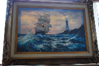 Clipper Ship 1984 36x48 Original Painting by Violet Parkhurst - 1 Clipper Ship 1984 36x48 Original Painting by Violet Parkhurst - 1