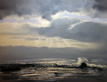 Carmel Seas, California 24x40 Huge Original Painting - Violet Parkhurst Carmel Seas, California 24x40 Huge Original Painting - Violet Parkhurst