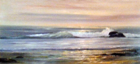 Untitled Seascape  1980 24x48 Original Painting - Violet Parkhurst