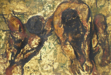 Struggle of Man 48x30 Super Huge Original Painting - Violet Parkhurst Struggle of Man 48x30 Super Huge Original Painting - Violet Parkhurst