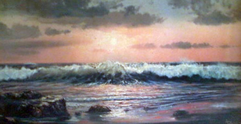 Golden Sunset 24x48 Huge Original Painting - Violet Parkhurst