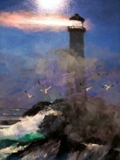 Incoming Fog 2007 39x27 San Francisco Original Painting - Violet Parkhurst Incoming Fog 2007 39x27 San Francisco Original Painting - Violet Parkhurst