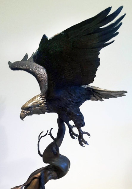 When the Eagle Flies Bronze Sculpture 1984 27 in Sculpture by Steve Parks