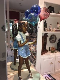 Balloon Girl Bronze Sculpture 1993 49 in Sculpture - Ramon Parmenter