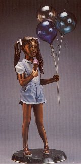 Balloon Girl Bronze Life Size Sculpture 1993 49 in Sculpture - Ramon Parmenter Balloon Girl Bronze Life Size Sculpture 1993 49 in Sculpture - Ramon Parmenter