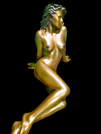 Serenity Bronze Sculpture 1990 28x16 Sculpture - Ramon Parmenter