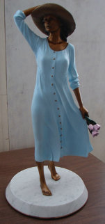 Garden Walk Bronze Sculpture 1996 25 in Sculpture by Ramon Parmenter